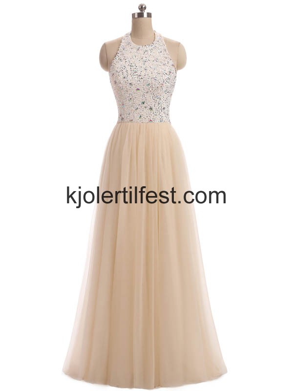 Regency Stoppet Perler Lange Chiffon Ballkjoler