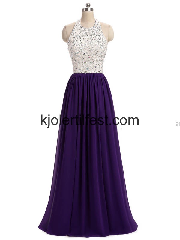 Regency Stoppet Perler Lange Chiffon Ballkjoler