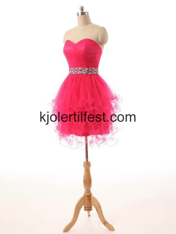 Rd Kjreste Kort Organza Cocktailkjoler