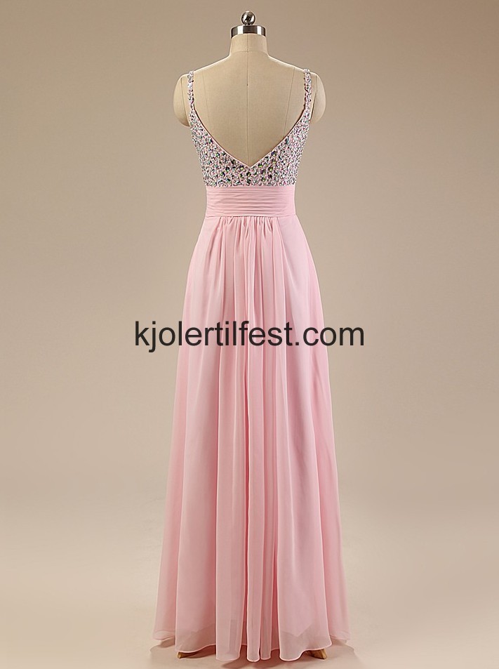Rosa A-Linje Kjreste Chiffon Ballkjoler