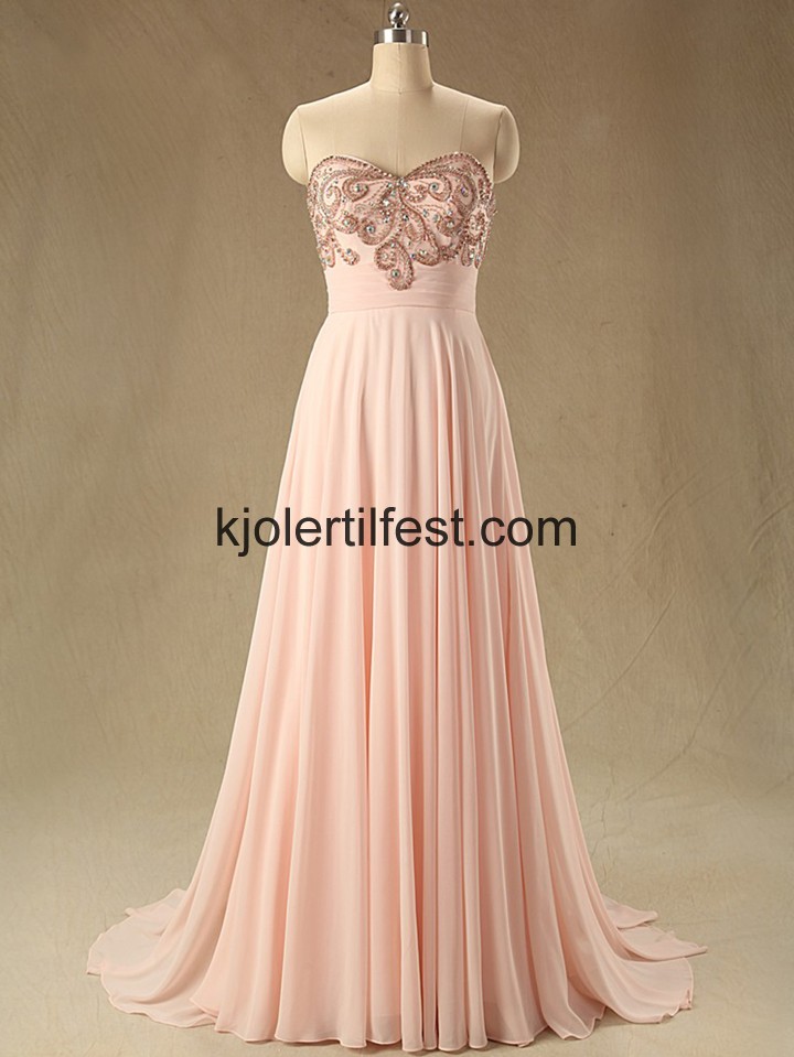 Rosa Kjreste Lange Chiffon Selskapskjoler