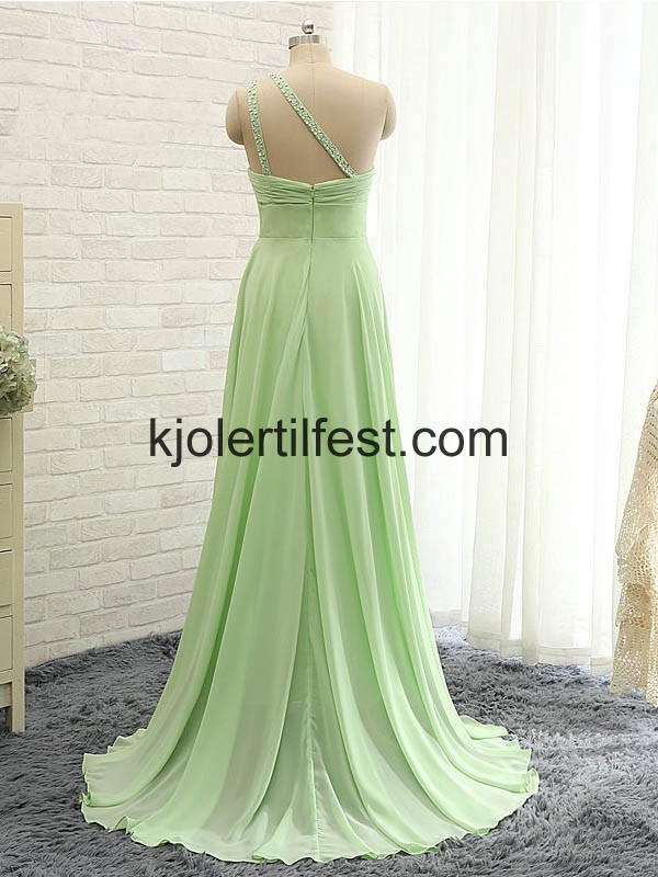Salvie En-Skulder Lange Chiffon Ballkjoler