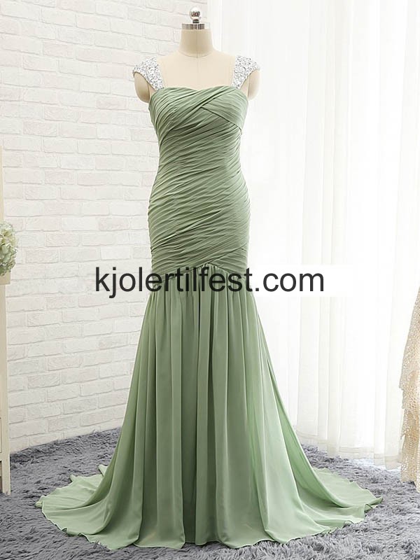 Salvie Stropper Gulvlengde Chiffon Selskapskjoler
