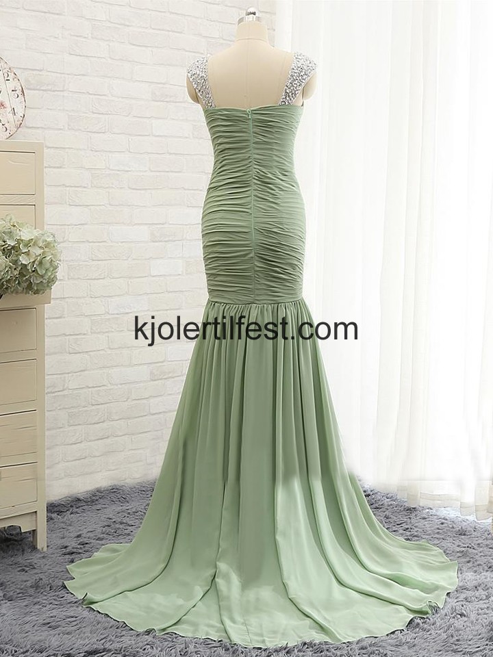 Salvie Stropper Gulvlengde Chiffon Selskapskjoler