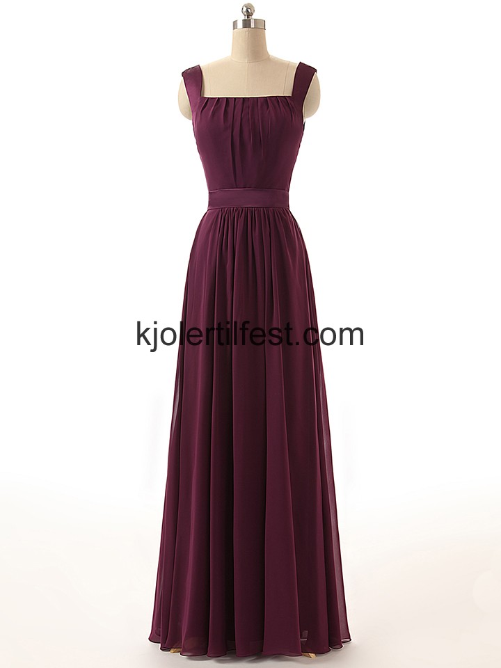 Drue Stropper Lange Chiffon Brudepikekjoler