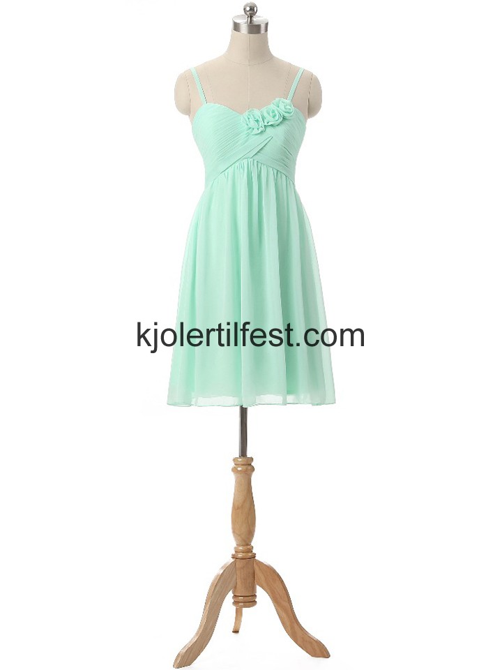 Mint Blomster Kort Chiffon Brudepikekjoler