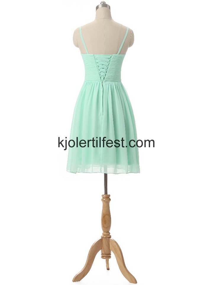 Mint Blomster Kort Chiffon Brudepikekjoler