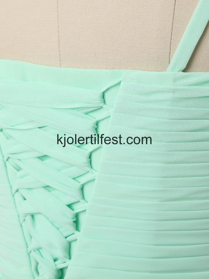Mint Blomster Kort Chiffon Brudepikekjoler