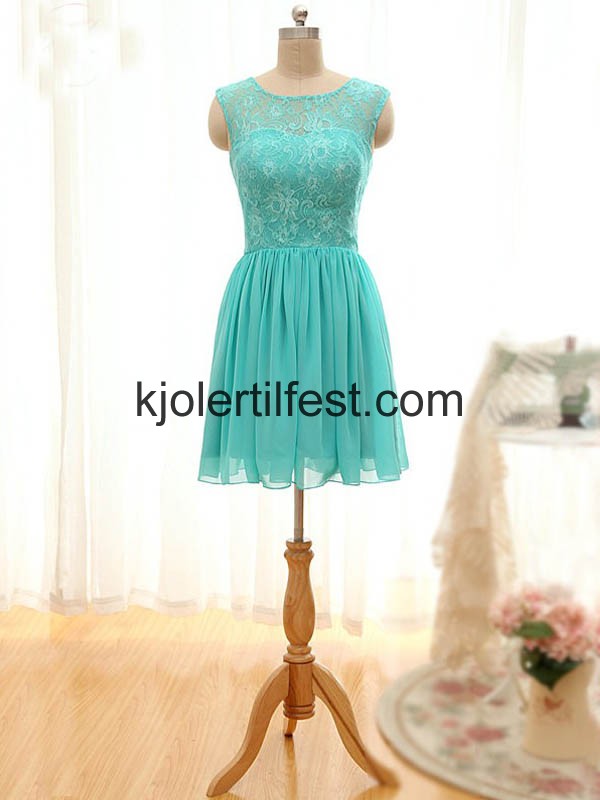 Scoop Kne-lengde Chiffon Ballkjoler