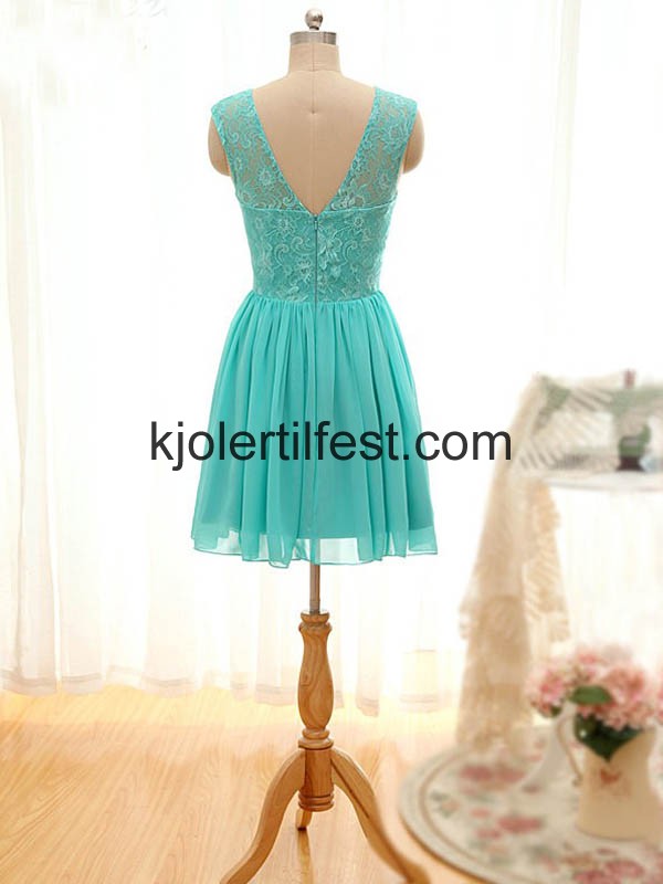 Scoop Kne-lengde Chiffon Ballkjoler