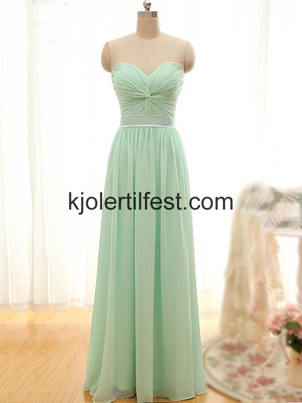 A-Linje Kjreste Lange Mint Chiffon Ballkjoler