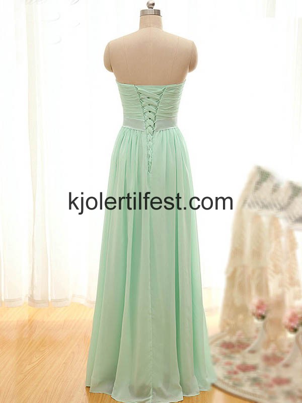 A-Linje Kjreste Lange Mint Chiffon Ballkjoler