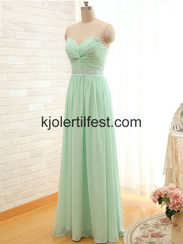 A-Linje Kjreste Lange Mint Chiffon Ballkjoler