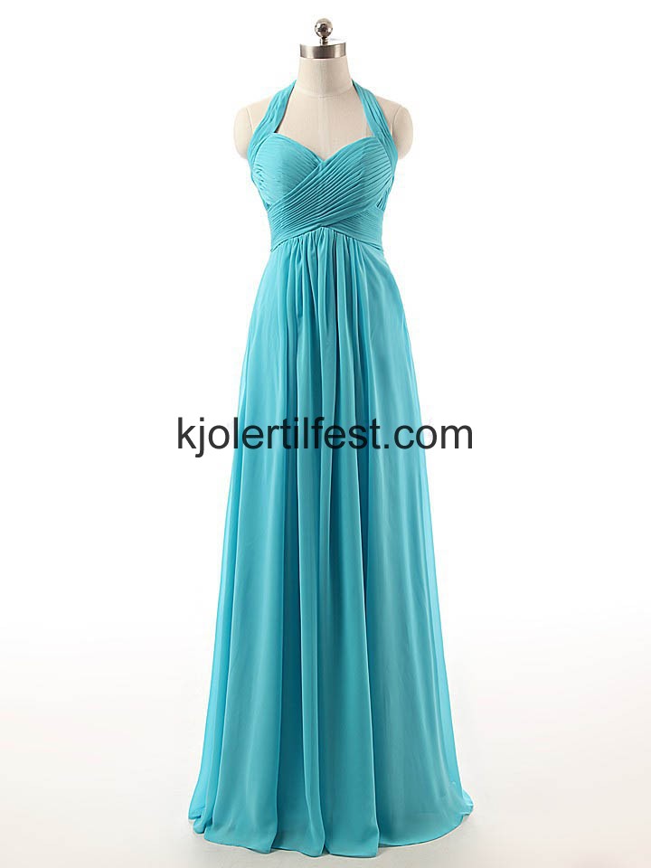 A-Linje Stoppet Chiffon Lange Ballkjoler