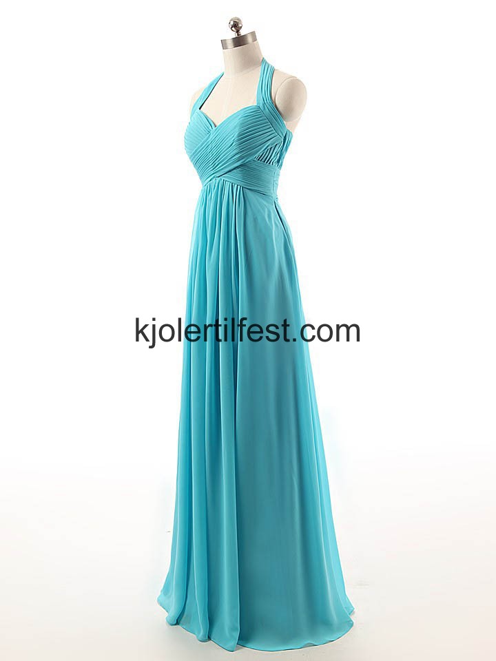 A-Linje Stoppet Chiffon Lange Ballkjoler