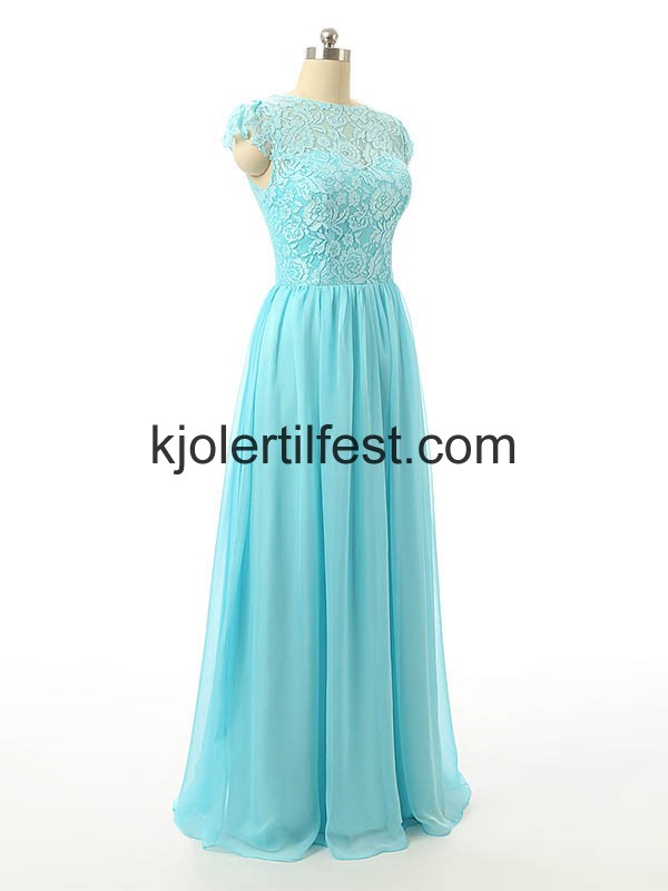Bl Lange Blonder Chiffon Selskapskjoler