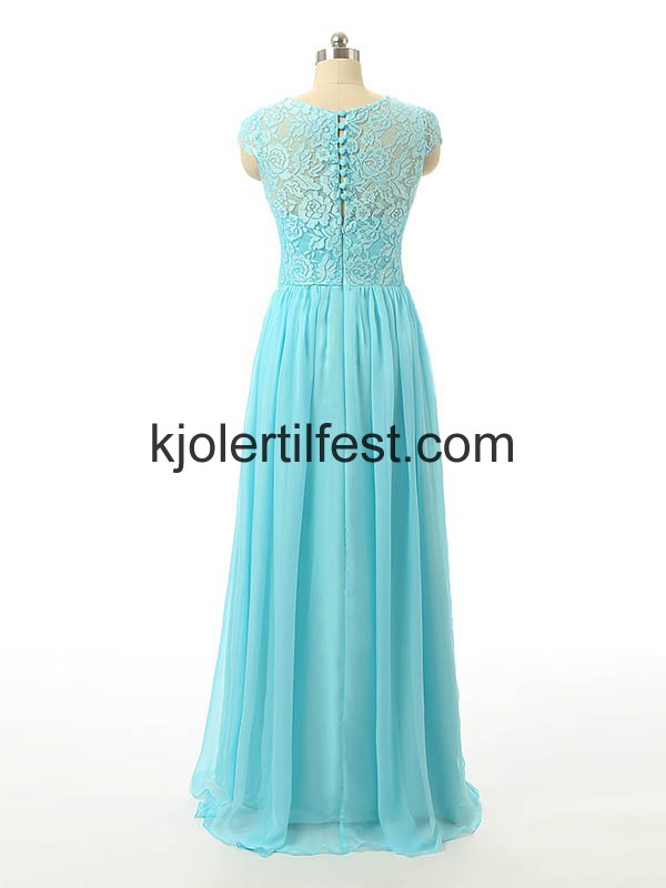Bl Lange Blonder Chiffon Selskapskjoler