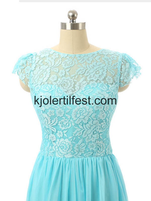Bl Lange Blonder Chiffon Selskapskjoler