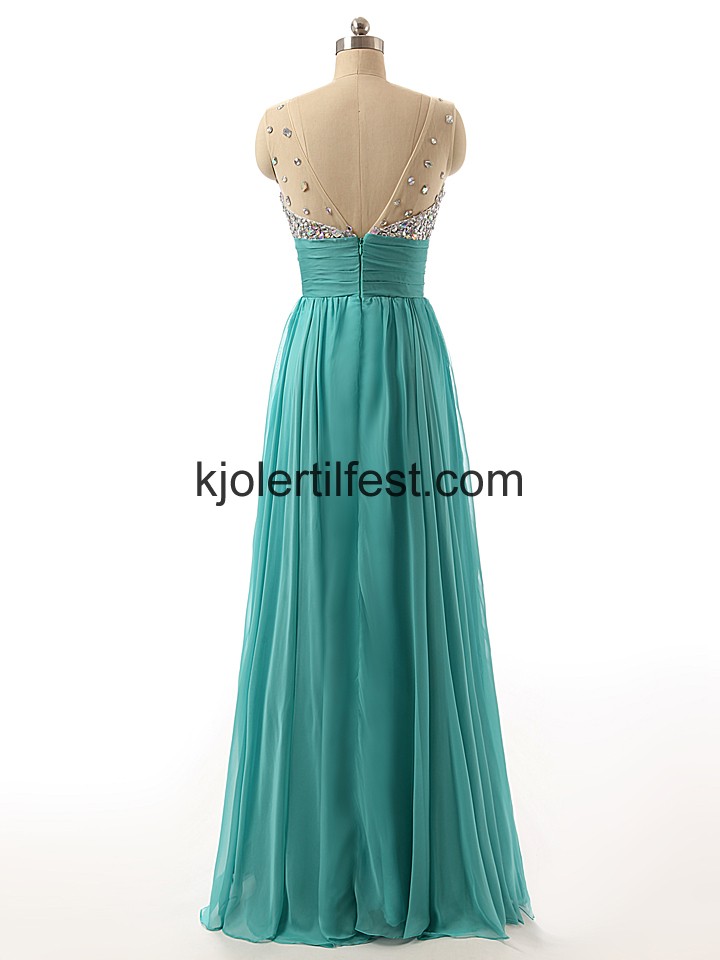 Bl V-hals Rhinestones Selskapskjoler