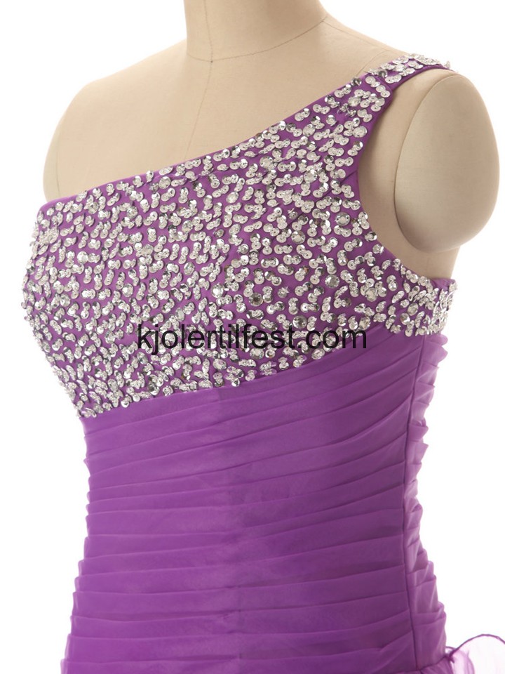 En-Skulder Perler Organza Selskapskjoler