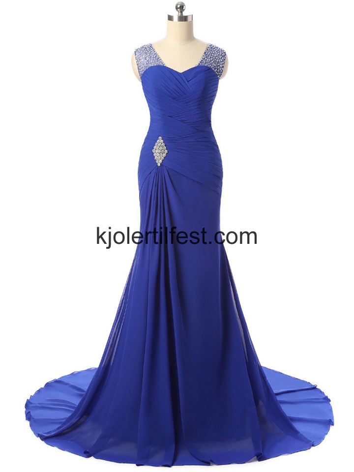 Kongebl Stropper Lange Chiffon Ballkjoler