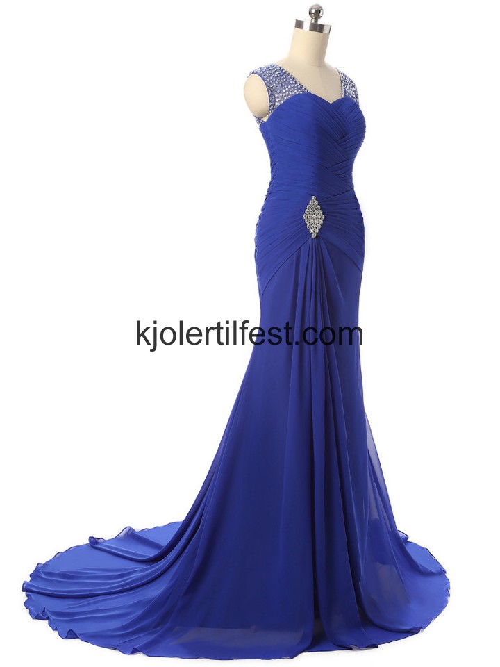 Kongebl Stropper Lange Chiffon Ballkjoler