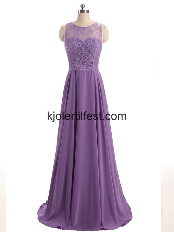 Lilla Lange A-Linje Chiffon Selskapskjoler