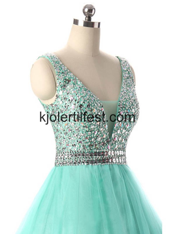 Mint Stropper Perler Organza Selskapskjoler