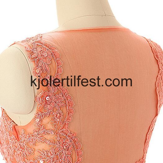 Oransje Scoop Lange Chiffon Selskapskjoler