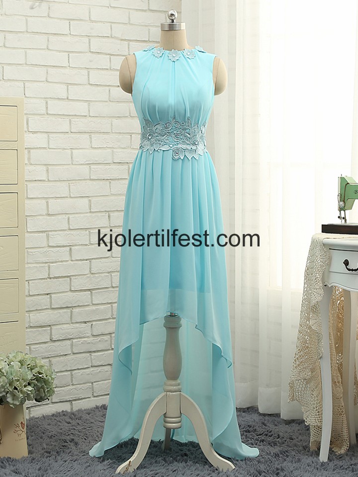 Rosa Hy-Lav Flower Chiffon Selskapskjoler