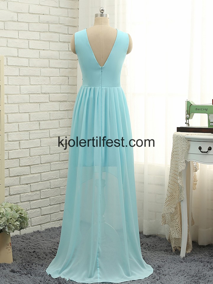 Rosa Hy-Lav Flower Chiffon Selskapskjoler