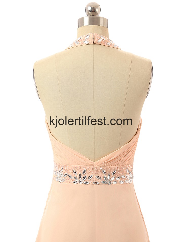 Stoppet A-Linje Perler Chiffon Ballkjoler