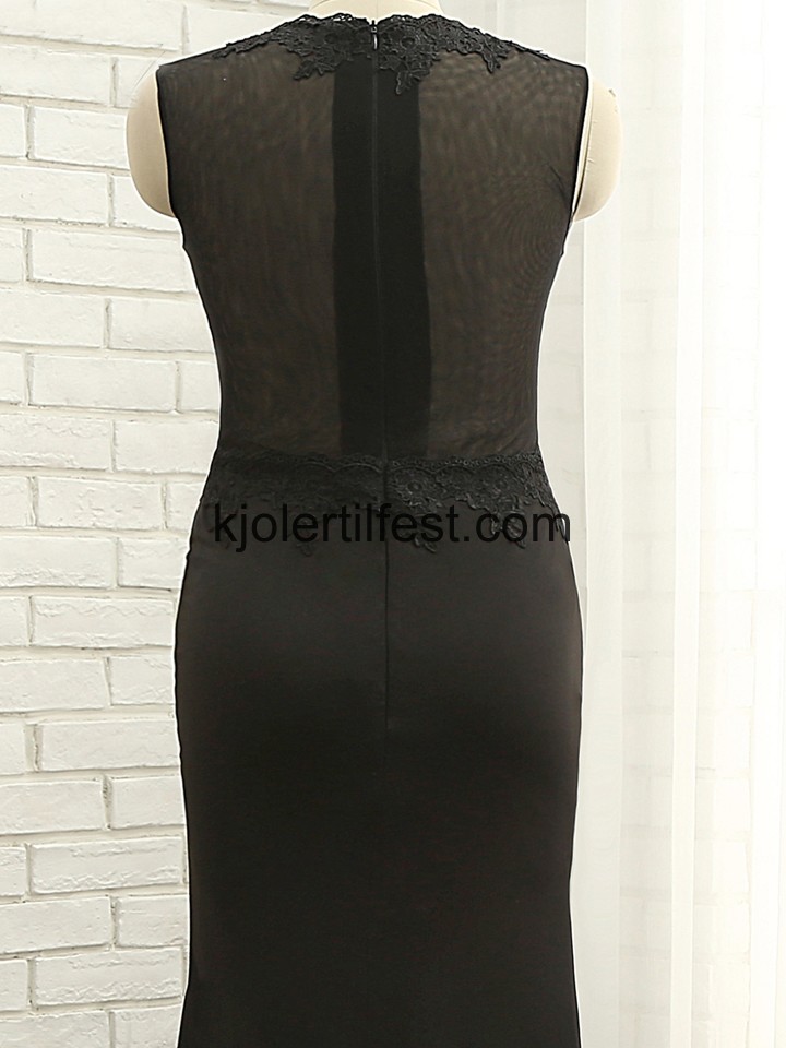 Svart Havfrue Scoop Chiffon Ballkjoler