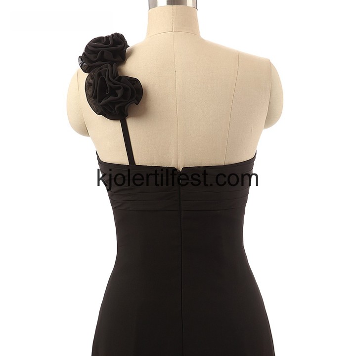 Svart A-Linje Chiffon Lange Blomster Ballkjoler