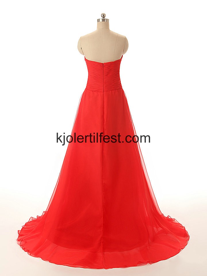 Rd Kjreste Lange Chiffon Selskapskjoler