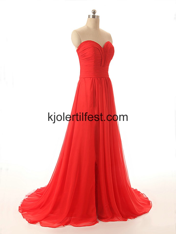 Rd Kjreste Lange Chiffon Selskapskjoler