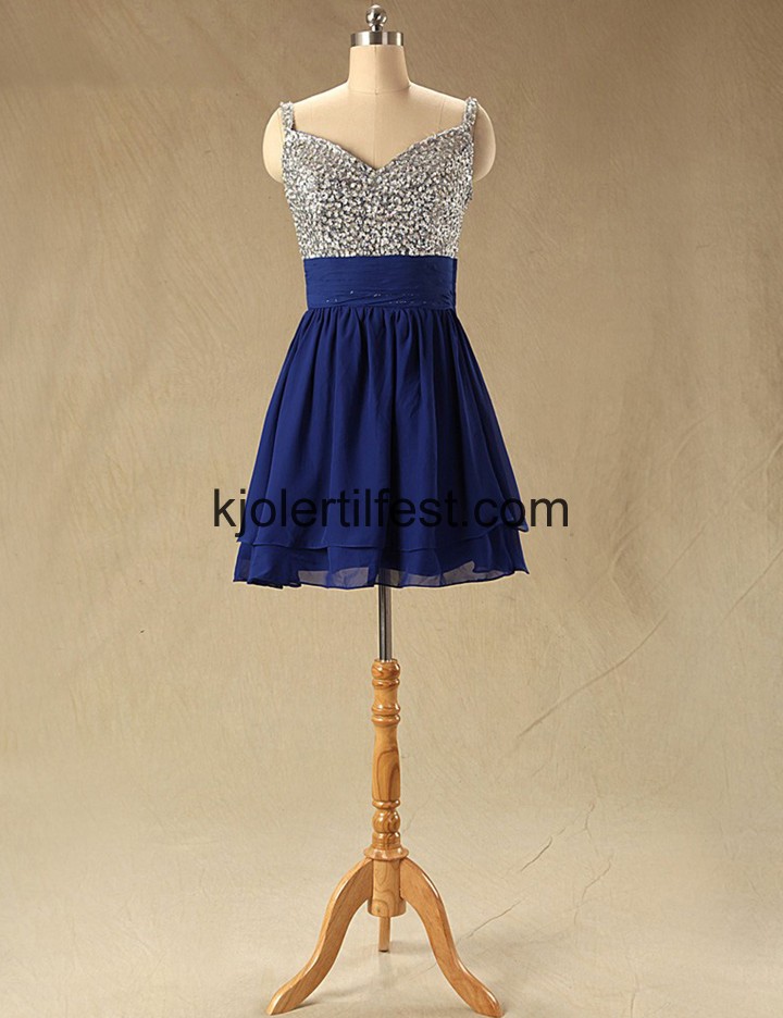 Stropper Kort Mrk Kongebl Chiffon Selskapskjoler