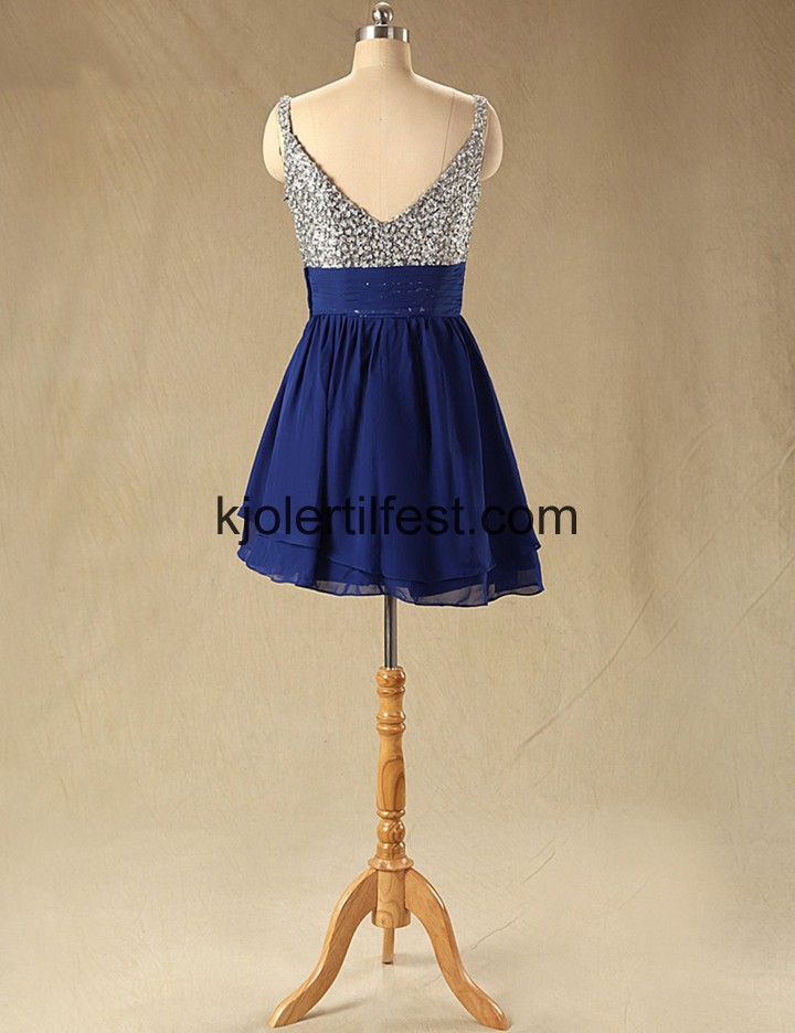 Stropper Kort Mrk Kongebl Chiffon Selskapskjoler