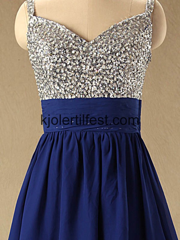 Stropper Kort Mrk Kongebl Chiffon Selskapskjoler