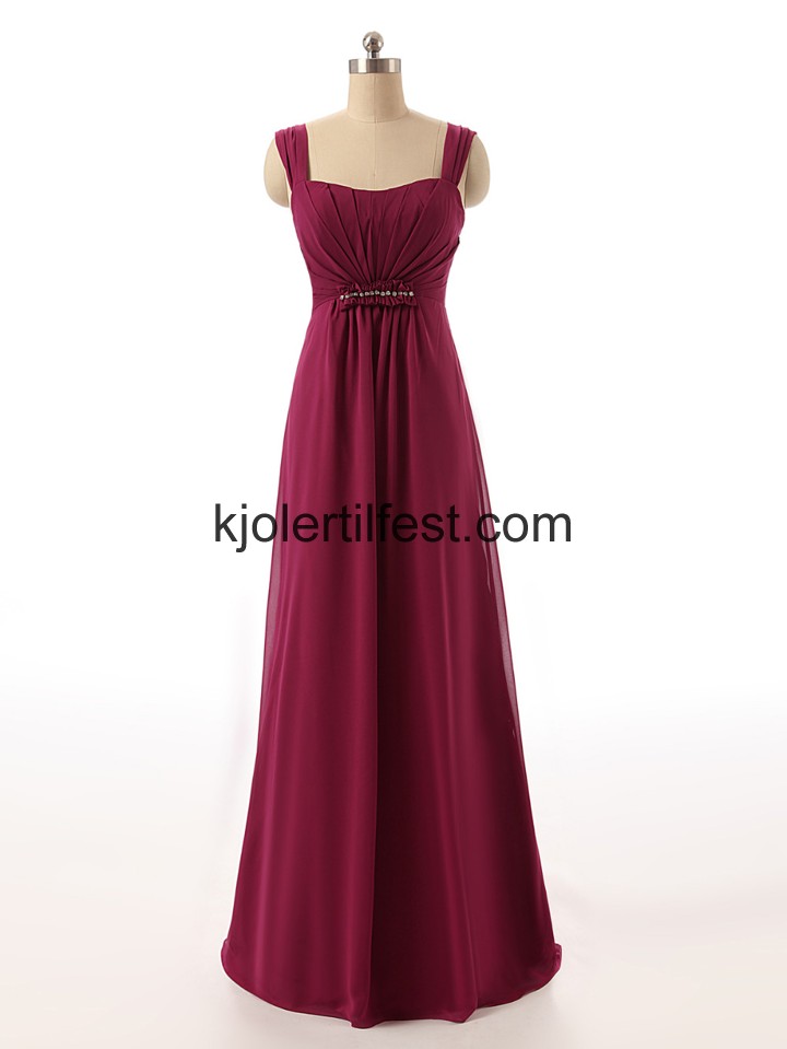 Stropper Lange Burgund Chiffon Brudepikekjoler