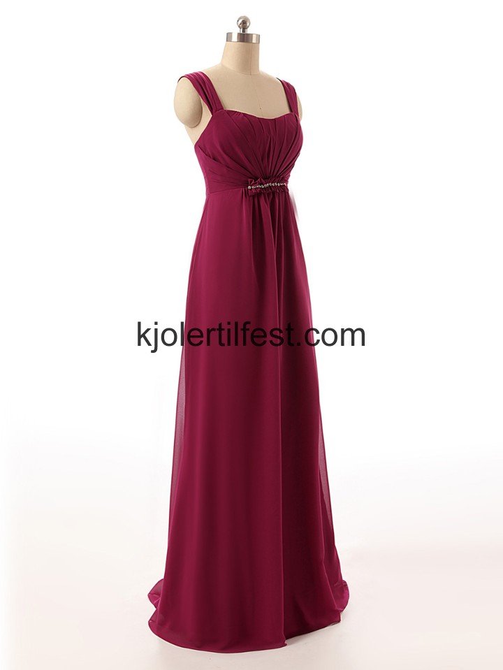 Stropper Lange Burgund Chiffon Brudepikekjoler