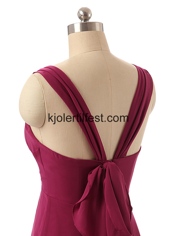 Stropper Lange Burgund Chiffon Brudepikekjoler