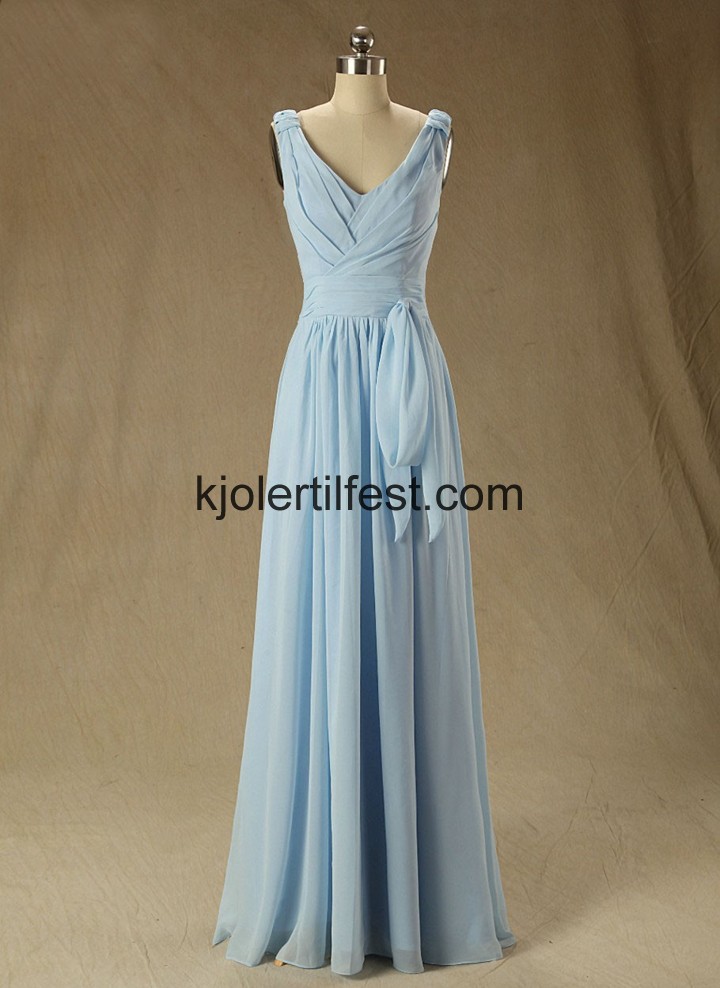Stropper V-hals Bl Chiffon Brudepikekjoler