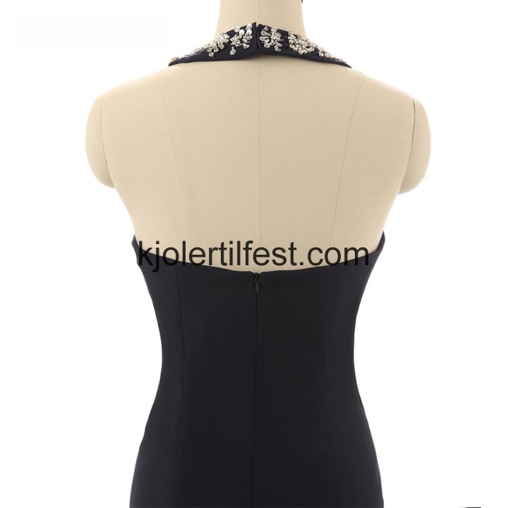 Stoppet A-Linje Lange Svart Chiffon Selskapskjoler