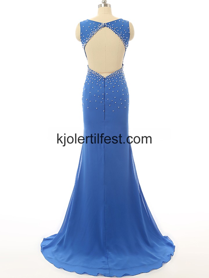 Stoppet Gulvlengde Chiffon Selskapskjoler