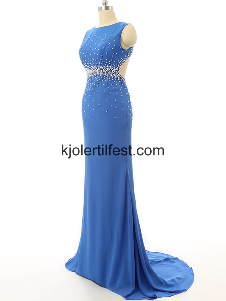 Stoppet Gulvlengde Chiffon Selskapskjoler