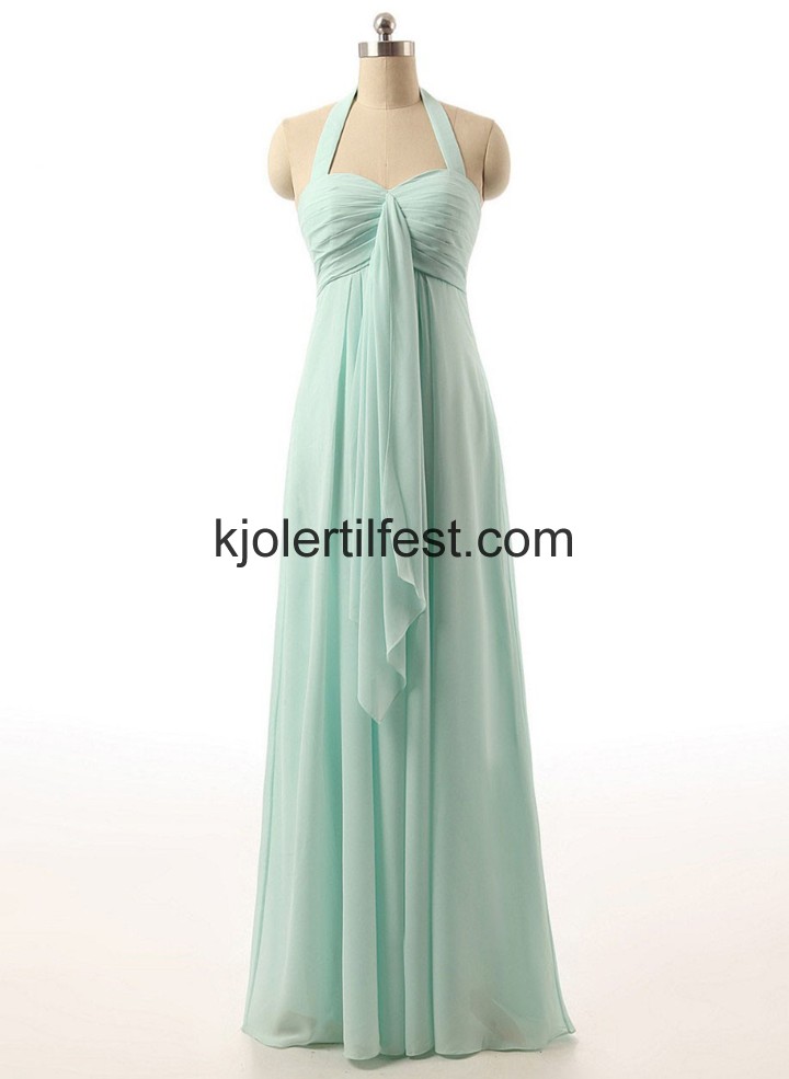 Stoppet Lange Mint Chiffon Selskapskjoler