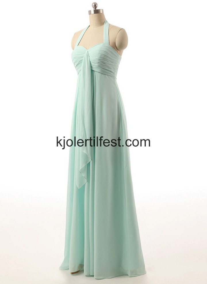 Stoppet Lange Mint Chiffon Selskapskjoler