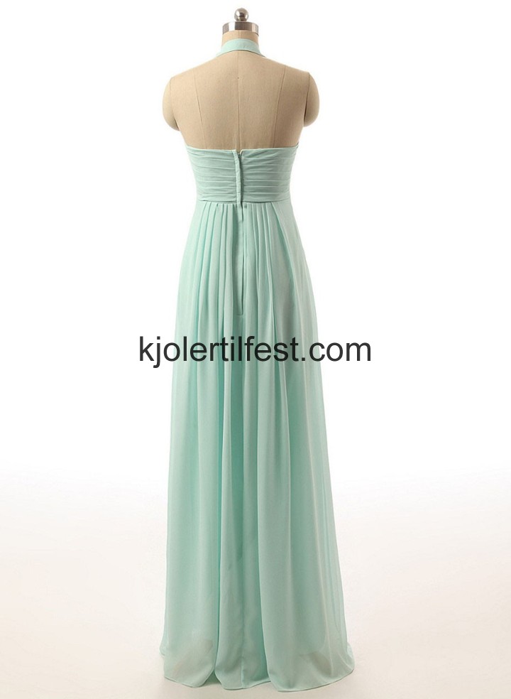 Stoppet Lange Mint Chiffon Selskapskjoler
