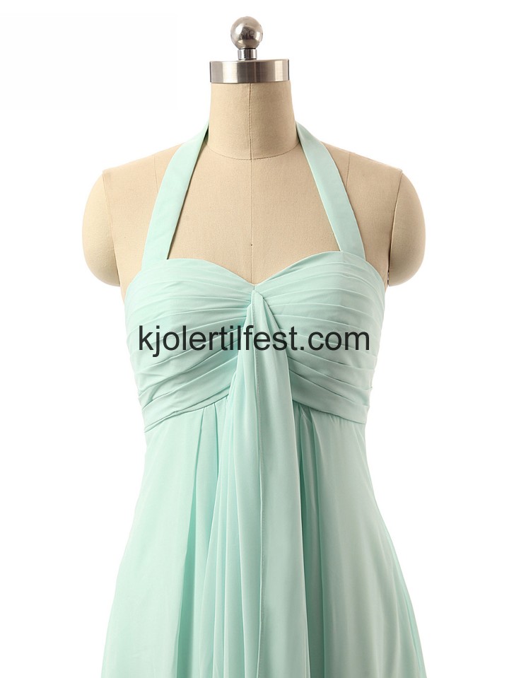 Stoppet Lange Mint Chiffon Selskapskjoler